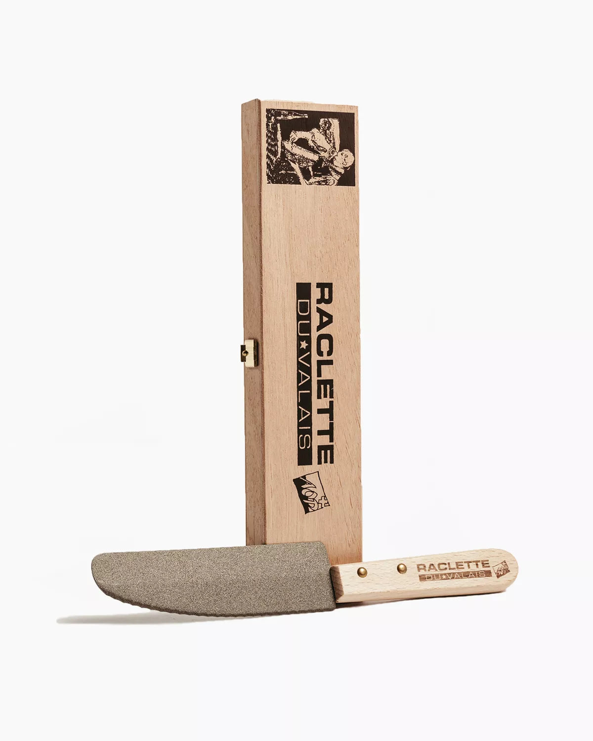 Couteau à raclette dans une boîte en bois – Walker Delicia